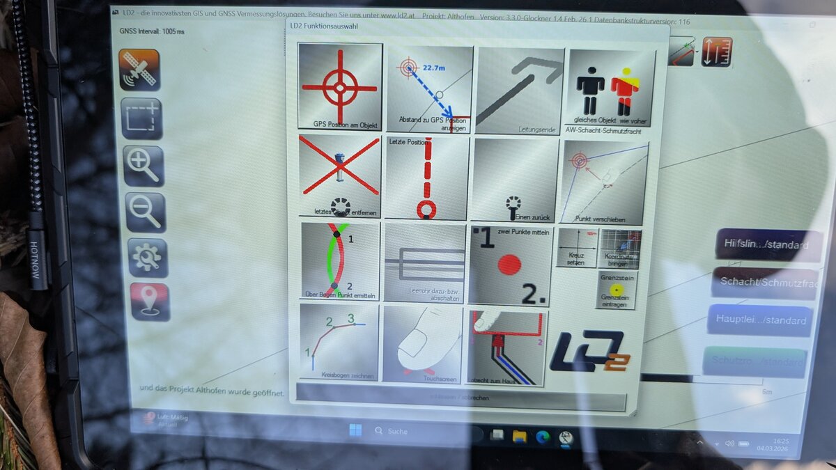 LD2 Funktionsauswahl Menü