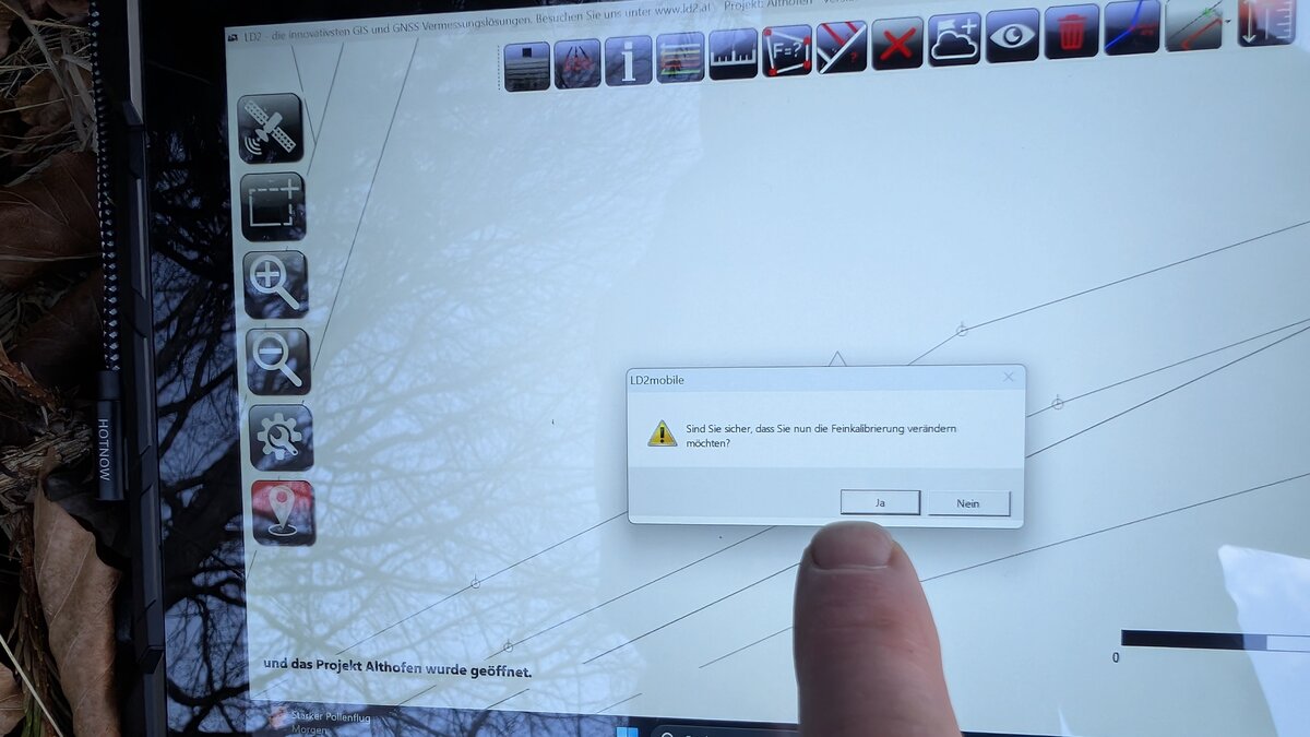Feinkalibrierung Bestätigung